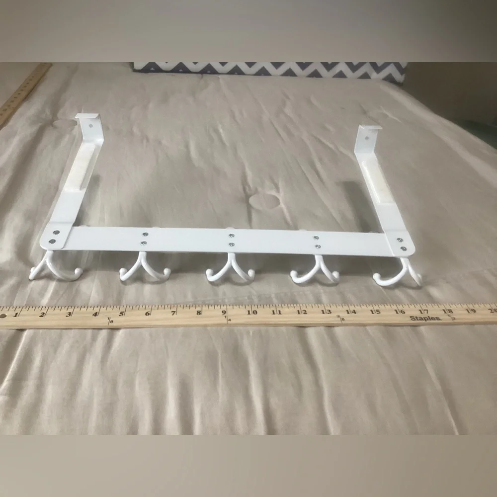 White Over-the-Door Hook Rack